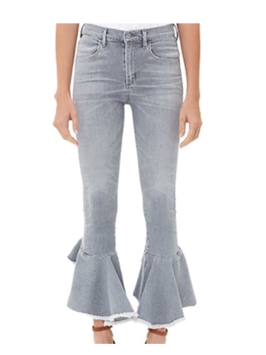 Citizens Of Humanity Denim - Citizens of Humanity Drew Flounce Jeans 27 Gray Ruffle Hem High Rise